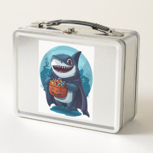 Trick-or-Treat Shark Metal Lunch Box