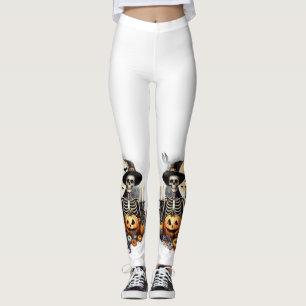 Trick or Treat Skeletons Halloween Leggings