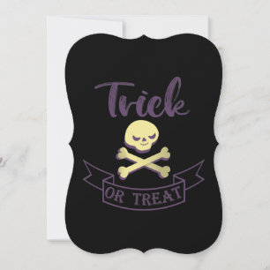 Trick or treat skull crossbones Halloween ribbon