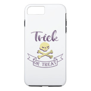 Trick or treat skull crossbones Halloween ribbon iPhone 8 Plus/7 Plus Case