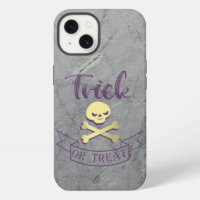 Trick or treat skull crossbones Halloween ribbon