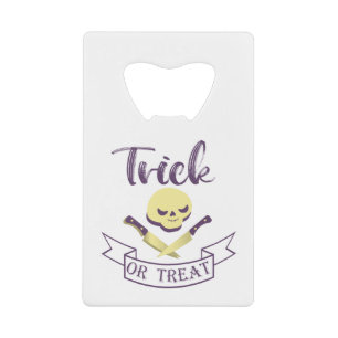 Trick or treat skull crossbones Halloween ribbon T
