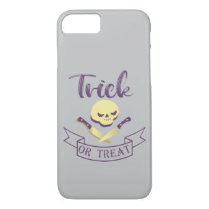 Trick or treat skull crossbones Halloween ribbon T iPhone 8/7 Case