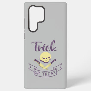 Trick or treat skull crossbones Halloween ribbon T Samsung Galaxy Case