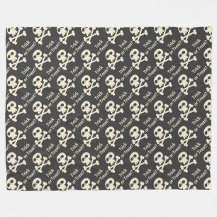 Trick or Treat Skulls and Crossbones Fleece Blanket