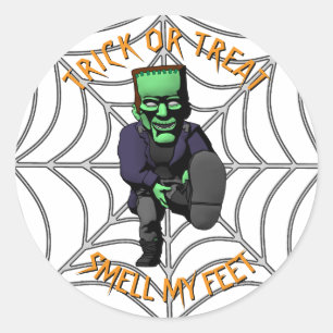 Trick or Treat Smell my Feet-Frankenstein Sticker