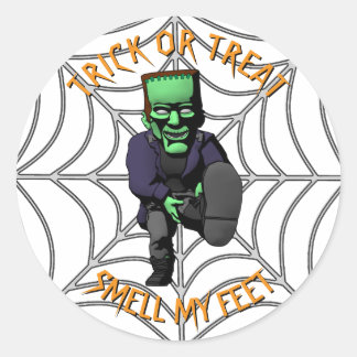 Trick or Treat Smell my Feet-Frankenstein Sticker
