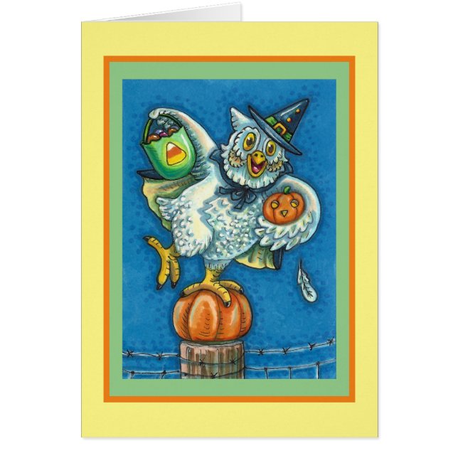 TRICK OR TREAT, SMELL MY FEET HALLOWEEN OWL CARD (Front)