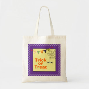 Trick or Treat Spider Halloween Purple Tote Bag