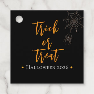 Trick or Treat Spiderweb Personalised Name - Favour Tags