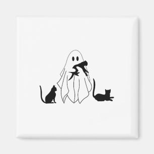 Trick Or Treat Spooky Funny Ghost Black Cat Pocket Magnet