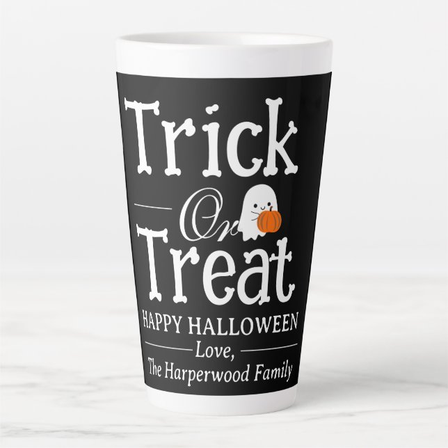 Trick or Treat Spooky Halloween family  Latte Mug (Front)