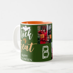 Trick or Treat Spooky Halloween Family Photo Two-Tone Coffee Mug