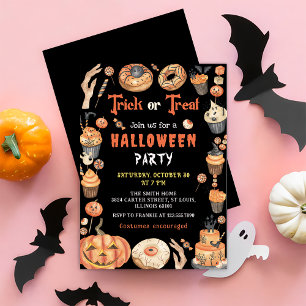 Trick or Treat Spooky Halloween Party invitation