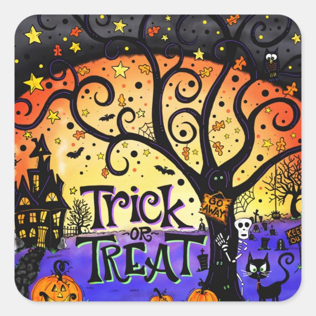 Trick or Treat Spooky Halloween Sticker Sheets (Front)