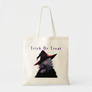 Trick or Treat Spooky Halloween Witch Tote Bag