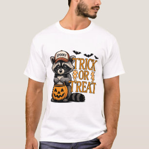 Trick Or Treat Spooky Racoon Feral Halloween Men T-Shirt