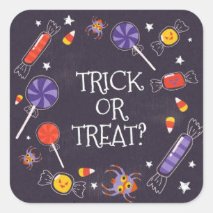 Trick or Treat Square Sticker