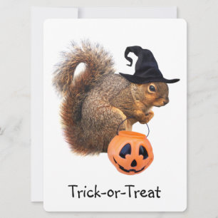 Trick or Treat Squirrel Halloween Party Invitation