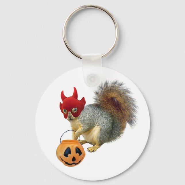 Trick or Treat Squirrel Key Ring (Front)