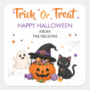 Trick or Treat Stickers for Halloween Bags