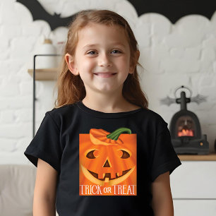 Trick or Treat Stylish Carved Halloween Pumpkin Tri-Blend Shirt
