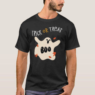 Trick or treat tee fun ghost design 
