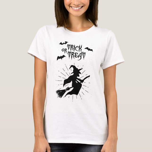 trick or treat the flying witch T-Shirt (Front)