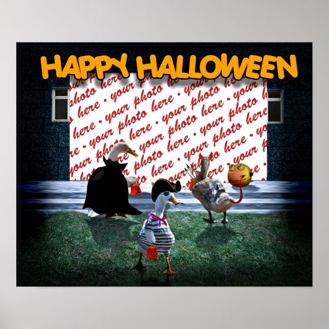 Trick or Treat Time for these Little Ducks Poster (Front)