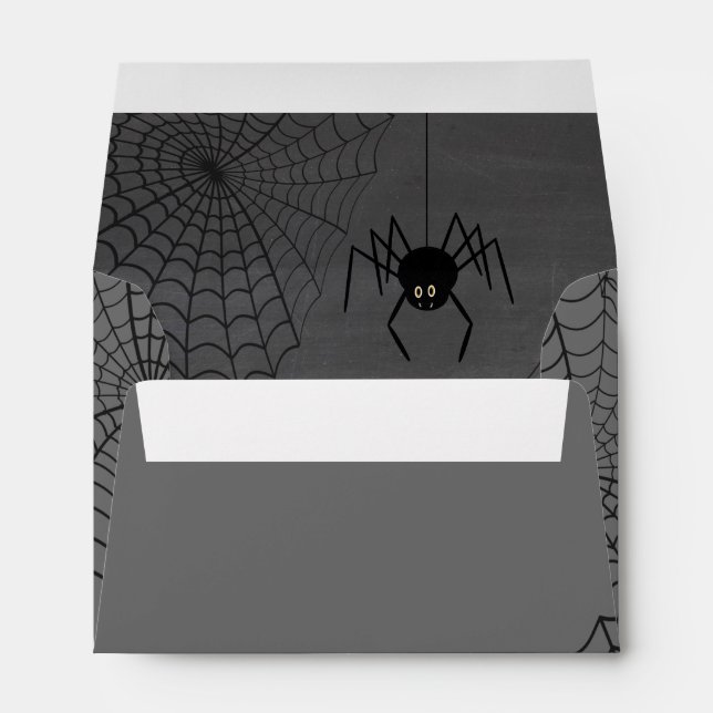 Trick or Treat Typography w/Spiders ID680 Envelope (Back (Bottom))