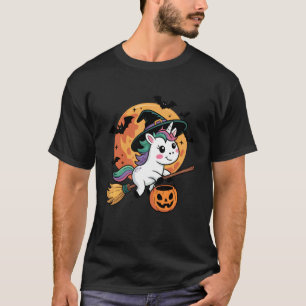 Trick or Treat Unicorn Witch Halloween Pumpkin Can T-Shirt