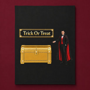 Trick Or Treat Vampire Halloween Fleece Blanket