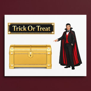 Trick Or Treat Vampire Halloween Window Cling