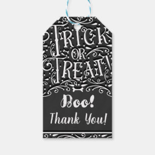 Trick or Treat Vintage Chalk Bones Halloween Party Gift Tags