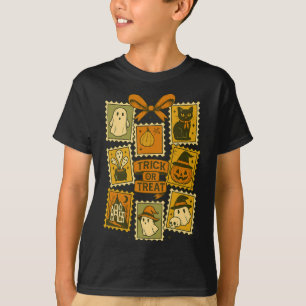 Trick Or Treat Vintage Halloween Retro Postage Sta T-Shirt