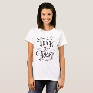 Trick or Treat Vintage Typography Type Halloween T-Shirt
