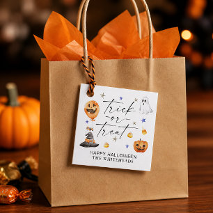 Trick or Treat Watercolor Halloween Party Favour Tags