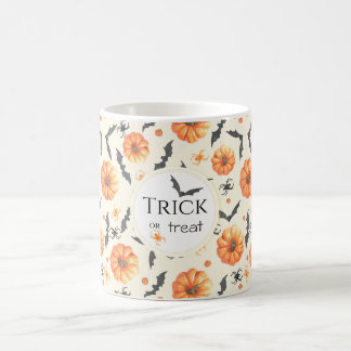 Trick or Treat Watercolor Halloween Pattern Coffee Mug