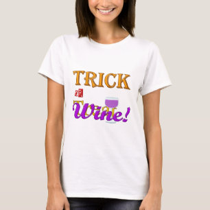 Trick OR Treat Wine Halloween Design T-Shirt