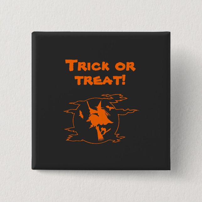 Trick or Treat Witch Button (Front)