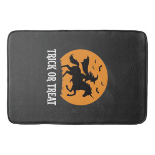 Trick or Treat Witch Unicorn Halloween Design_1 Bath Mat
