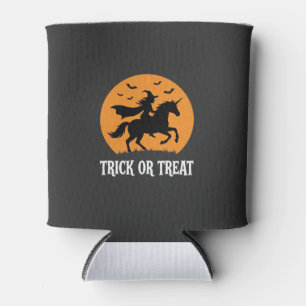 Trick or Treat Witch Unicorn Halloween Design_1 Can Cooler