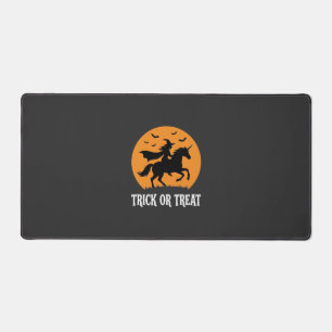 Trick or Treat Witch Unicorn Halloween Design_1 Desk Mat
