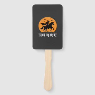 Trick or Treat Witch Unicorn Halloween Design_1 Hand Fan