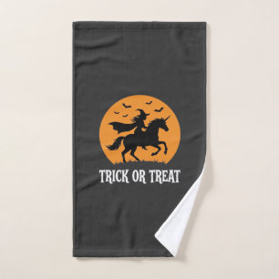 Trick or Treat Witch Unicorn Halloween Design_1 Hand Towel
