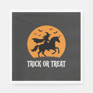 Trick or Treat Witch Unicorn Halloween Design_1 Napkin