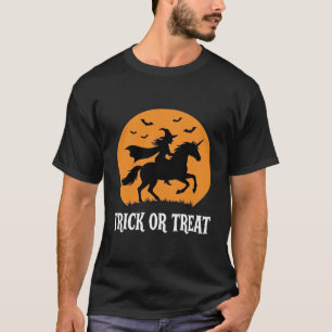 Trick or Treat Witch Unicorn Halloween Design_1 T-Shirt