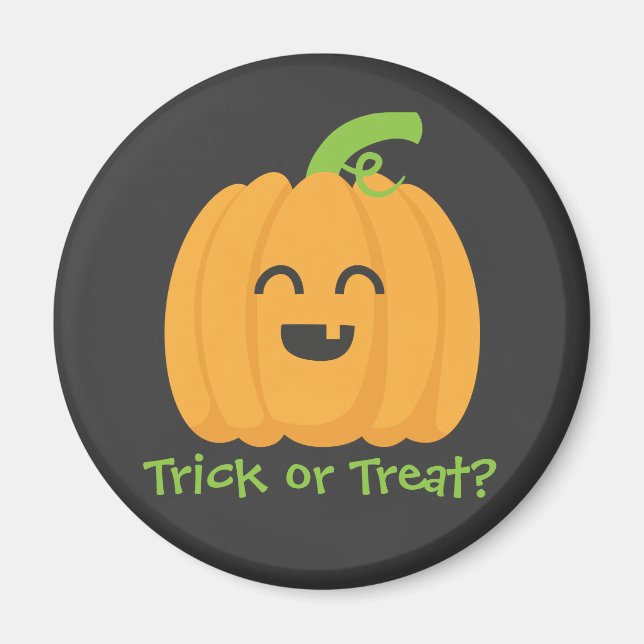 Trick or Treat with Cute Pumpkin for Halloween Magnet (Front)
