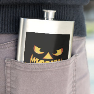 Trick or Treat with Pumpkin Face Hip Flask
