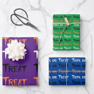 Trick Or Treat Wrapping Paper Sheet